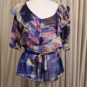 Sheer cinched top sz11/13 with belt